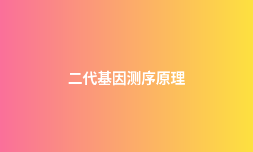 二代基因测序原理