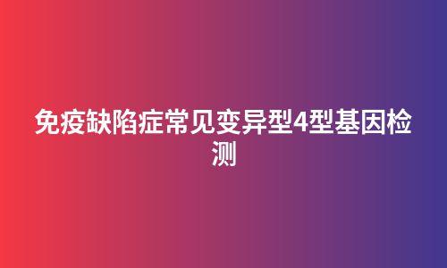 免疫缺陷症常见变异型4型基因检测