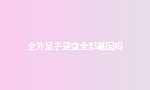 全外显子是查全部基因吗