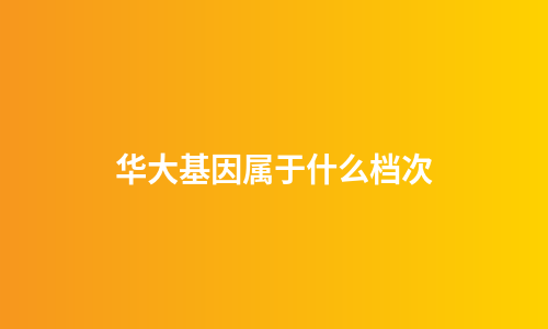 华大基因属于什么档次