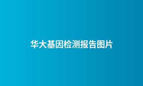 华大基因检测报告图片