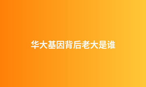 华大基因背后老大是谁