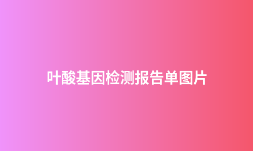 叶酸基因检测报告单图片