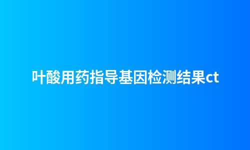 叶酸用药指导基因检测结果ct
