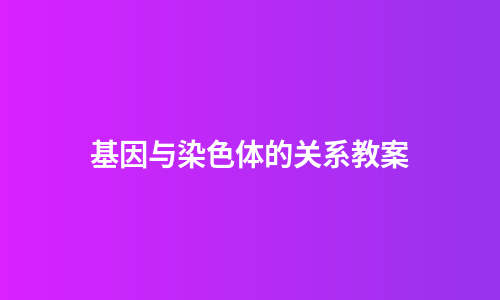 基因与染色体的关系教案