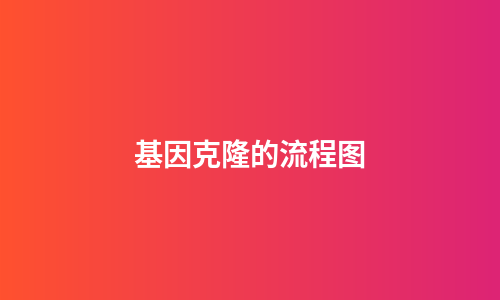 基因克隆的流程图
