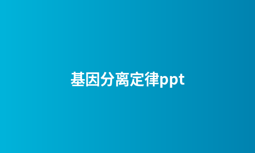 基因分离定律ppt