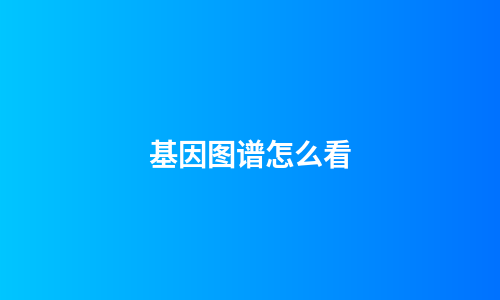 基因图谱怎么看