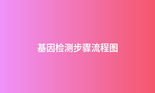 基因检测步骤流程图