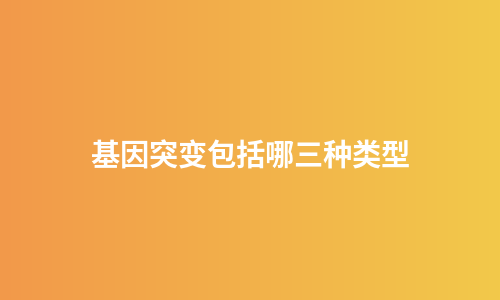 基因突变包括哪三种类型