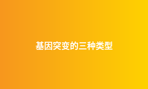 基因突变的三种类型