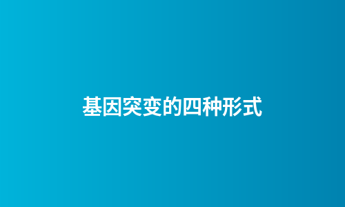 基因突变的四种形式