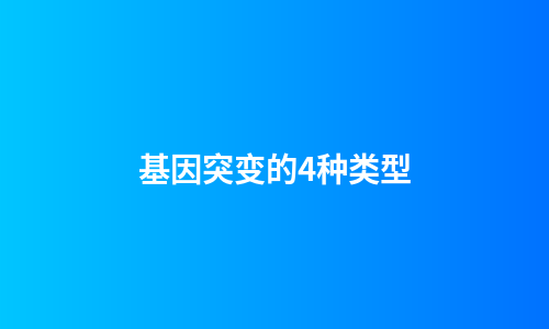 基因突变的4种类型