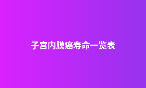 子宫内膜癌寿命一览表