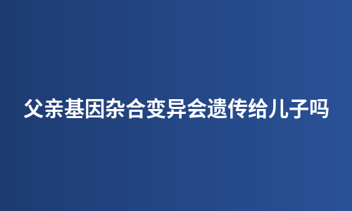 父亲基因杂合变异会遗传给儿子吗