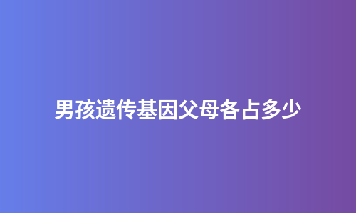 男孩遗传基因父母各占多少
