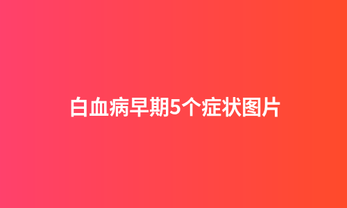 白血病早期5个症状图片