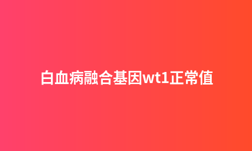 白血病融合基因wt1正常值
