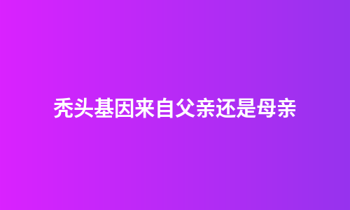 秃头基因来自父亲还是母亲