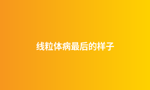 线粒体病最后的样子