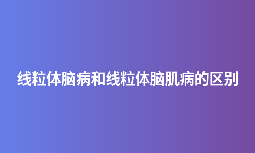 线粒体脑病和线粒体脑肌病的区别