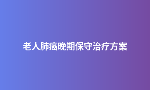 老人肺癌晚期保守治疗方案