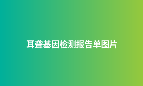 耳聋基因检测报告单图片