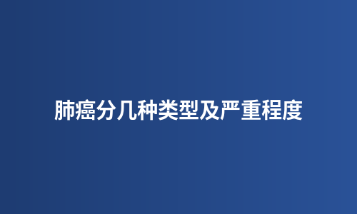 肺癌分几种类型及严重程度