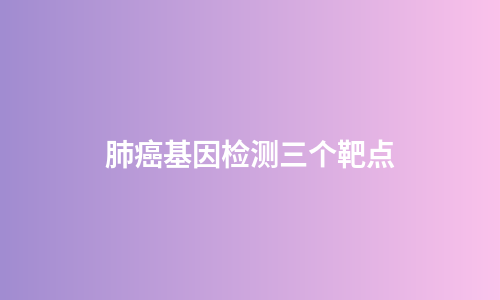 肺癌基因检测三个靶点