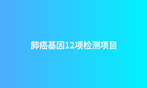 肺癌基因12项检测项目