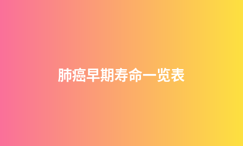 肺癌早期寿命一览表