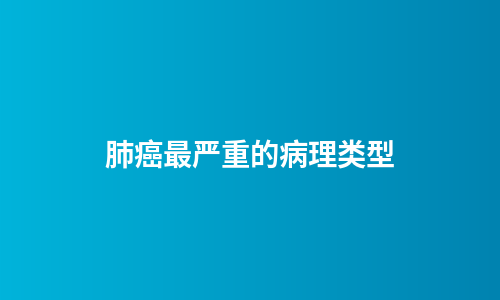 肺癌最严重的病理类型