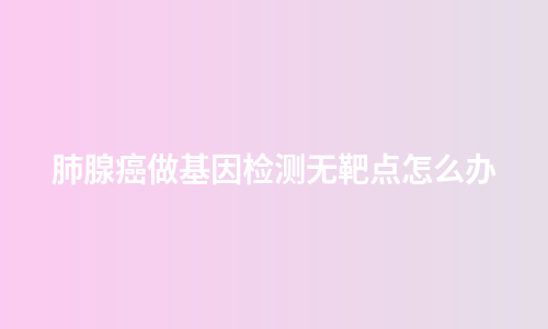 肺腺癌做基因检测无靶点怎么办