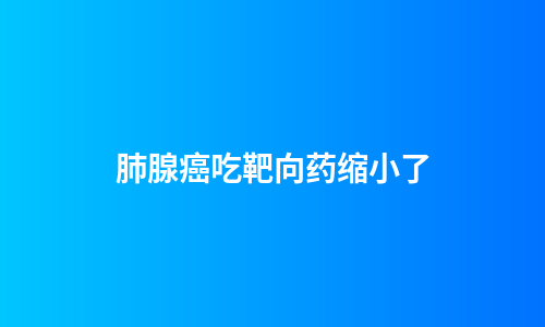 肺腺癌吃靶向药缩小了