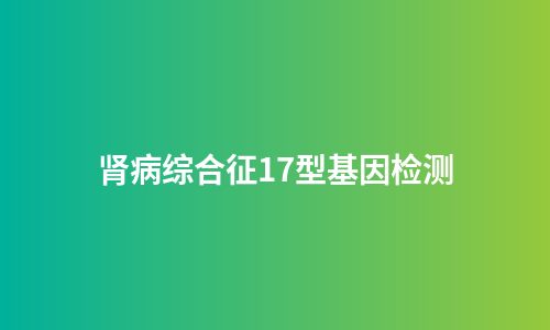 肾病综合征17型基因检测