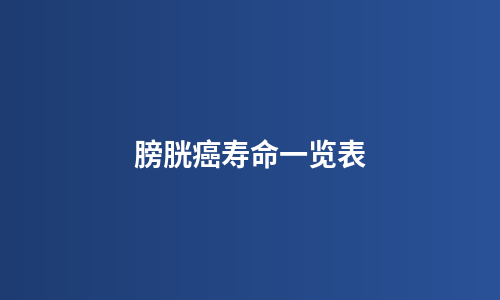 膀胱癌寿命一览表