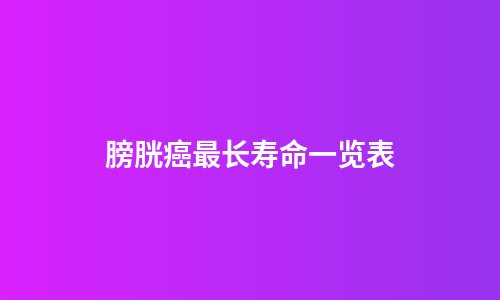 膀胱癌最长寿命一览表