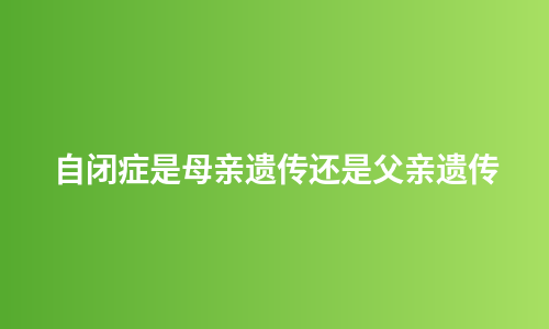 自闭症是母亲遗传还是父亲遗传
