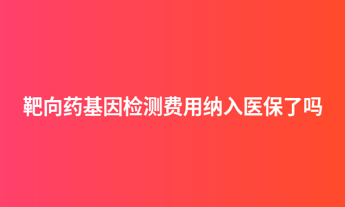 靶向药基因检测费用纳入医保了吗