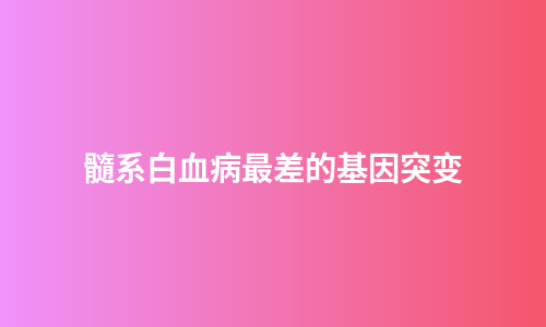 髓系白血病最差的基因突变
