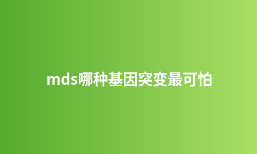 mds哪种基因突变最可怕