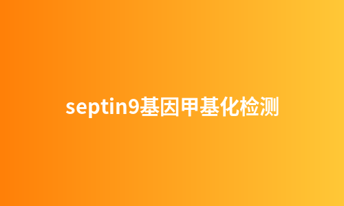 septin9基因甲基化检测