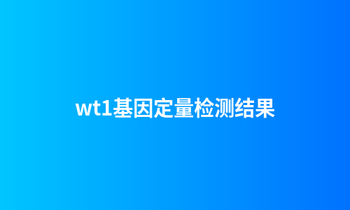 wt1基因定量检测结果