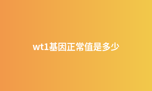 wt1基因正常值是多少