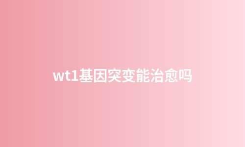 wt1基因突变能治愈吗