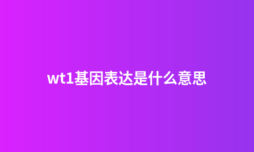 wt1基因表达是什么意思