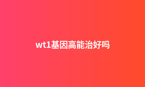 wt1基因高能治好吗