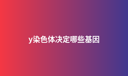 y染色体决定哪些基因