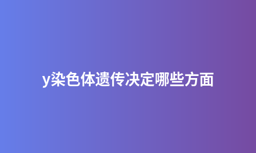 y染色体遗传决定哪些方面
