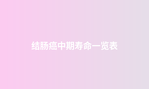 结肠癌中期寿命一览表
